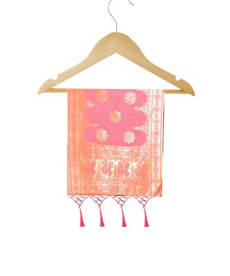 Women's  Gajari Banarasi Silk Jacquard Dupatta with Designer Laria 4
