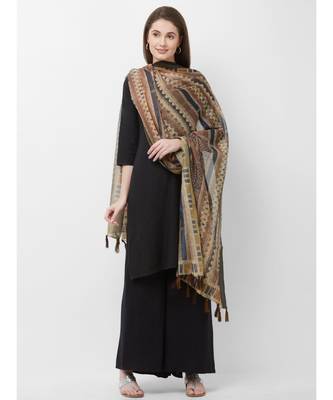 Blue Printed Chanderi Silk Dupatta for women 4