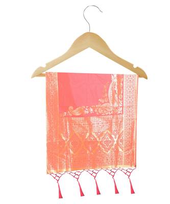 Women's  Gajari Banarasi Silk Jacquard Dupatta with Designer Laria 4