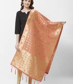 Orange Banarasi Silk Dupatta for woman