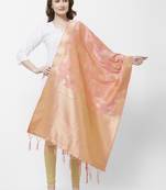 Light Pink Banarasi Silk Dupatta for woman