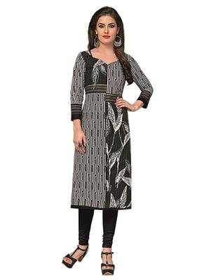 9blings Black printed cotton cotton-kurtis 1