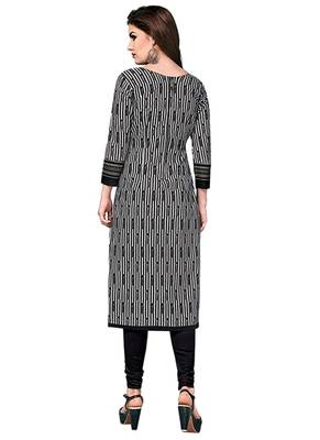 9blings Black printed cotton cotton-kurtis 2