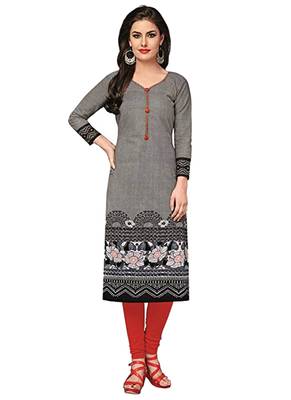 Black printed cotton cotton-kurtis 1