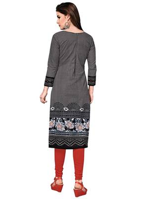 Black printed cotton cotton-kurtis 2