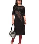 Black printed cotton cotton-kurtis