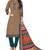 Women's Beige &  Peacock Green Cotton Printed Readymade Salwar Suit Set