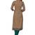 Women's Beige &  Peacock Green Cotton Printed Readymade Salwar Suit Set
