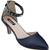 SHERRIF SHOES Women's Navy Kitten Heel Sandals 