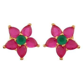 Contemporary Ruby Studded Earring 1