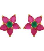 Contemporary Ruby Studded Earring