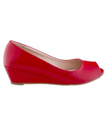 SHERRIF SHOES Women's Red Wedge Heel Pumps  2