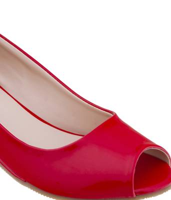 SHERRIF SHOES Women's Red Wedge Heel Pumps  5