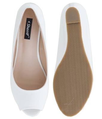 SHERRIF SHOES Women's White Wedge Heel Pumps  4
