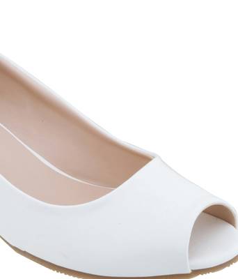 SHERRIF SHOES Women's White Wedge Heel Pumps  5