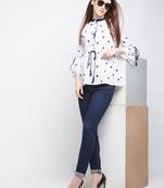 White printed polyester shirt-fabric