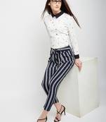 White printed polyester shirt-fabric