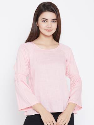 Pink plain rayon party-tops 2