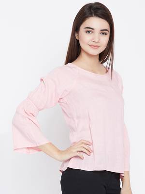 Pink plain rayon party-tops 4