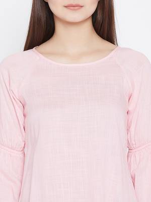Pink plain rayon party-tops 5