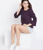 Violet plain polyester party-tops