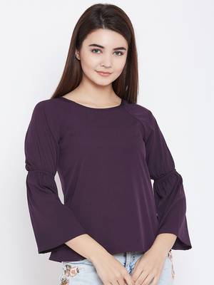 Violet plain polyester party-tops 2
