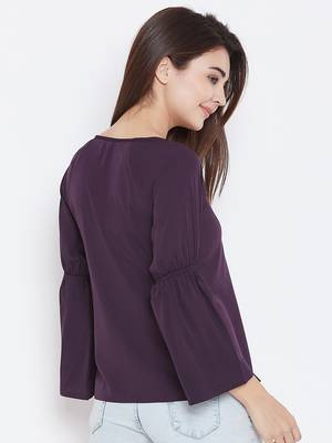 Violet plain polyester party-tops 3
