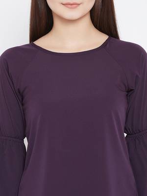 Violet plain polyester party-tops 5