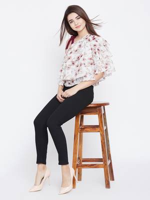 White printed polyester party-tops 1