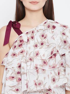 White printed polyester party-tops 5