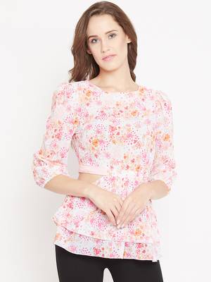 Multicolor printed georgette party-tops 2