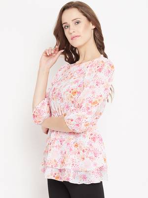 Multicolor printed georgette party-tops 4
