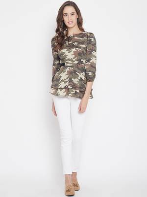 Multicolor printed crepe party-tops 1
