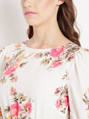 Cream printed crepe party-tops 5
