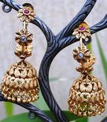 Colorful Floral Bali Jhumka Earrings