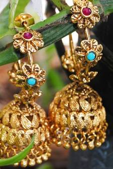 Floral Colorful Bali Jhumka Earrings