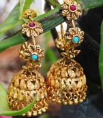 Floral Colorful Bali Jhumka Earrings