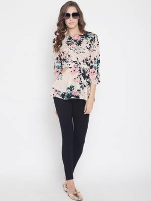 Light-brown printed crepe party-tops 2