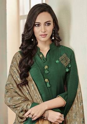 Green embroidered cotton salwar 2