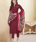 Maroon embroidered cotton salwar