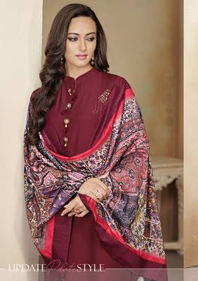 Maroon embroidered cotton salwar 2