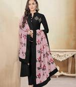 Black embroidered cotton salwar
