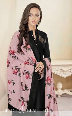 Black embroidered cotton salwar 2