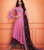 Pink embroidered silk salwar