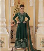 Green embroidered silk salwar