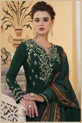 Green embroidered silk salwar 2