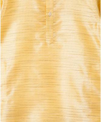 yellow full sleeves woven fabric kurta  beige 3
