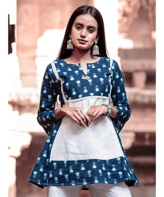 Indigo butti Printes Cotton Kurta and Sharara Set 2