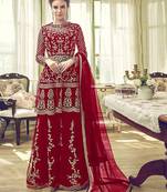 Red Wedding Wear Designer Sharara Suit