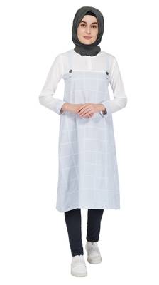White Waterfall Dungaree Dress By Ruqsar 1